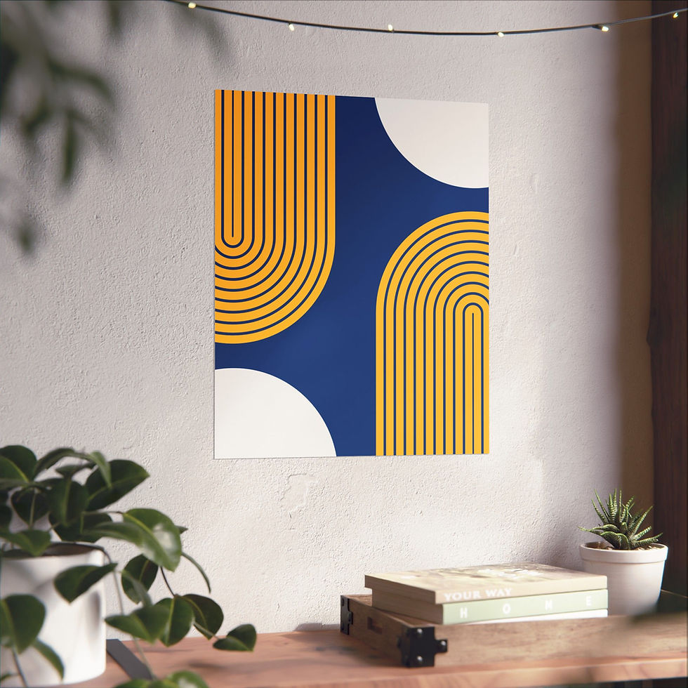Thumbnail: Modern Geometric 10 Matte Poster - Golden State Warriors - Away