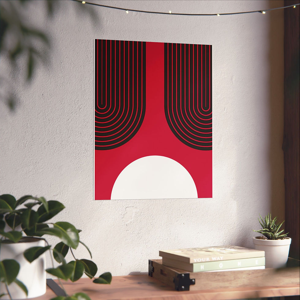 Thumbnail: Modern Geometric 11 Matte Poster - Chicago Bulls - Away