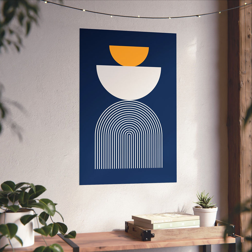 Thumbnail: Modern Geometric 24 Matte Poster - Indiana Pacers - Away