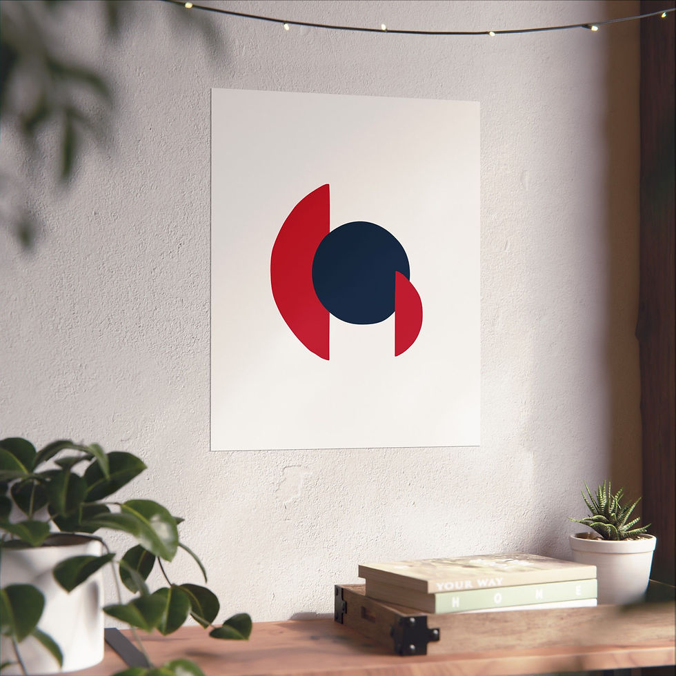 Thumbnail: Modern Geometric 30 Matte Poster - New England Patriots - Home