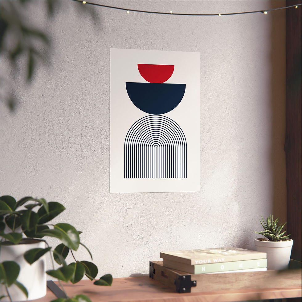 Thumbnail: Modern Geometric 24 Matte Poster - New England Patriots - Home