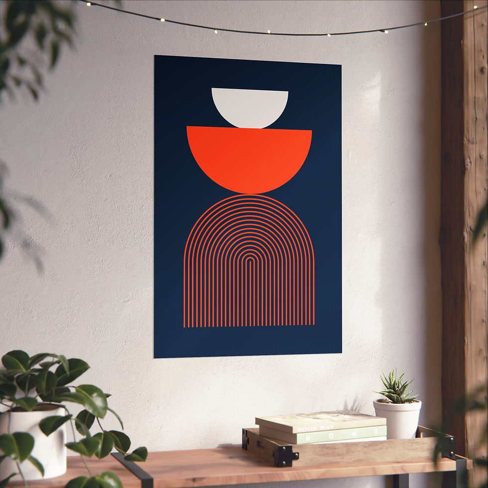 Thumbnail: Modern Geometric 24 Matte Poster - Denver Broncos - Alt