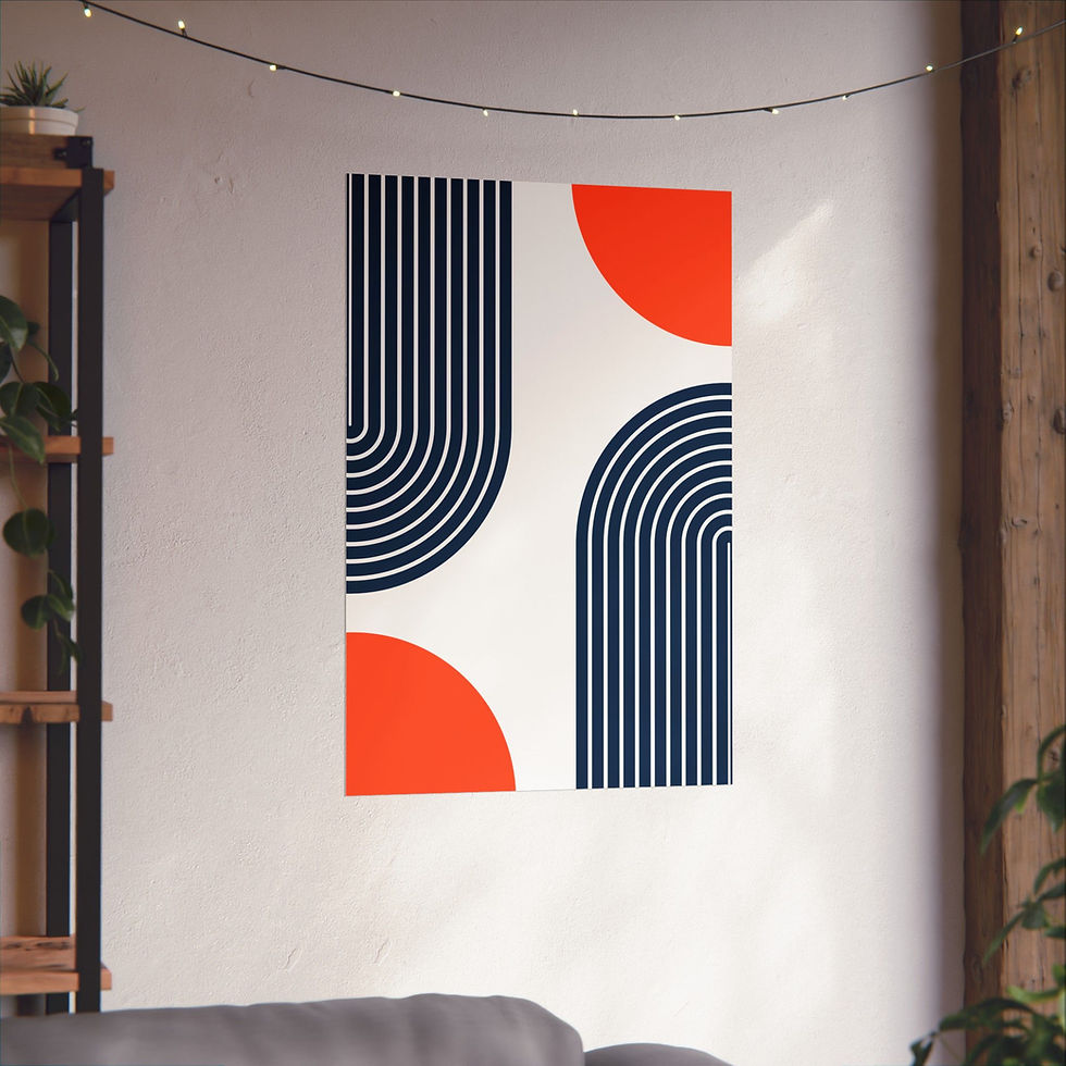 Thumbnail: Modern Geometric 10 Matte Poster - Denver Broncos - Home