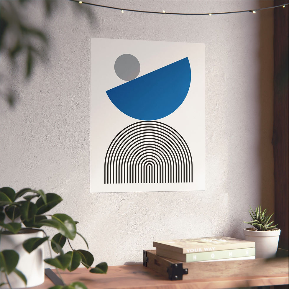 Thumbnail: Geometric 26 Matte Poster - Detroit Lions - Home
