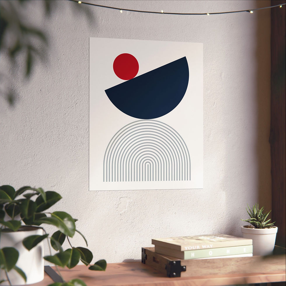 Thumbnail: Modern Geometric 26 Matte Poster - New England Patriots - Home