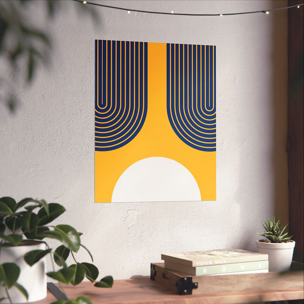 Thumbnail: Modern Geometric 11 Matte Poster - Golden State Warriors - Alt
