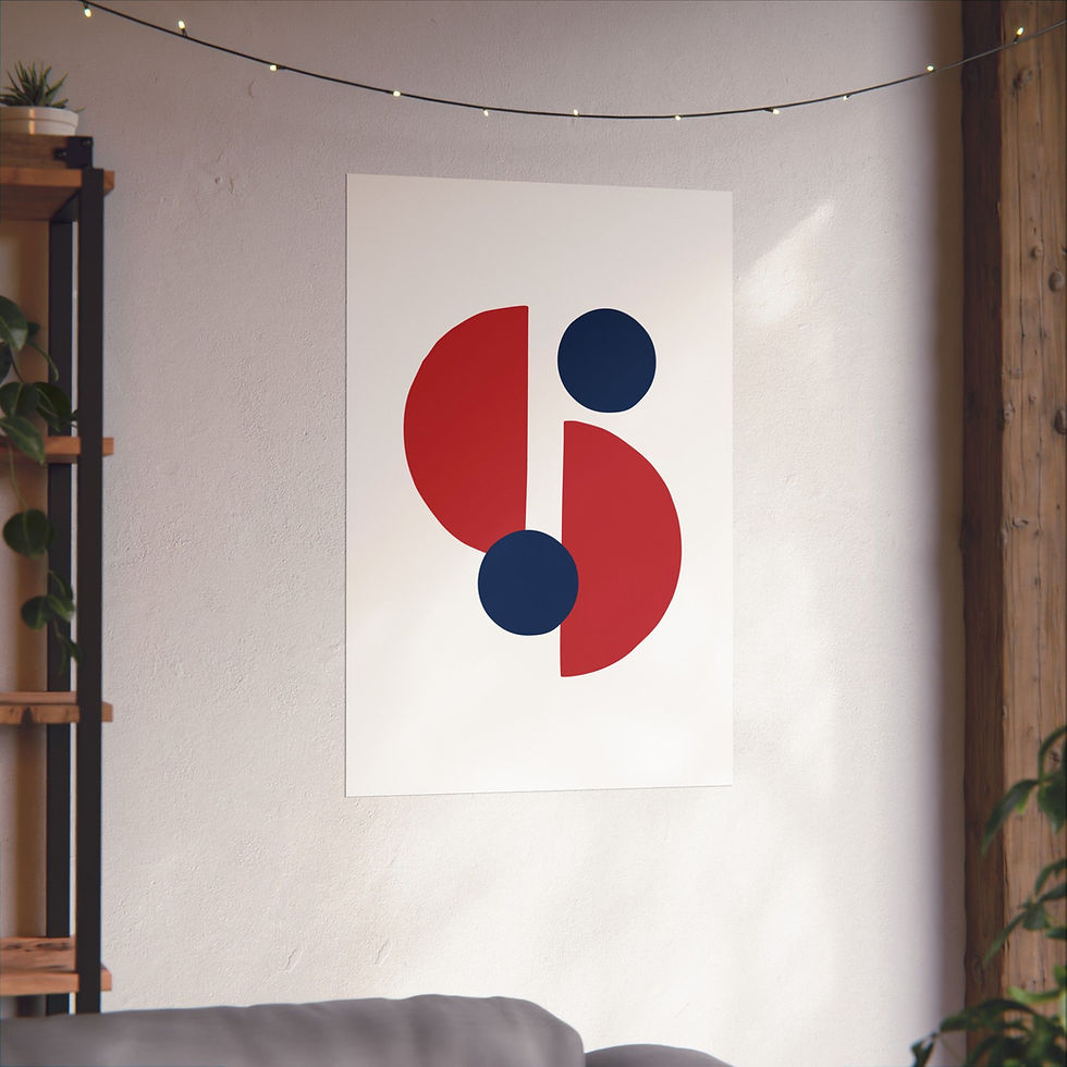 Thumbnail: Modern Geometric 29 Matte Poster - Boston Red Sox - Home