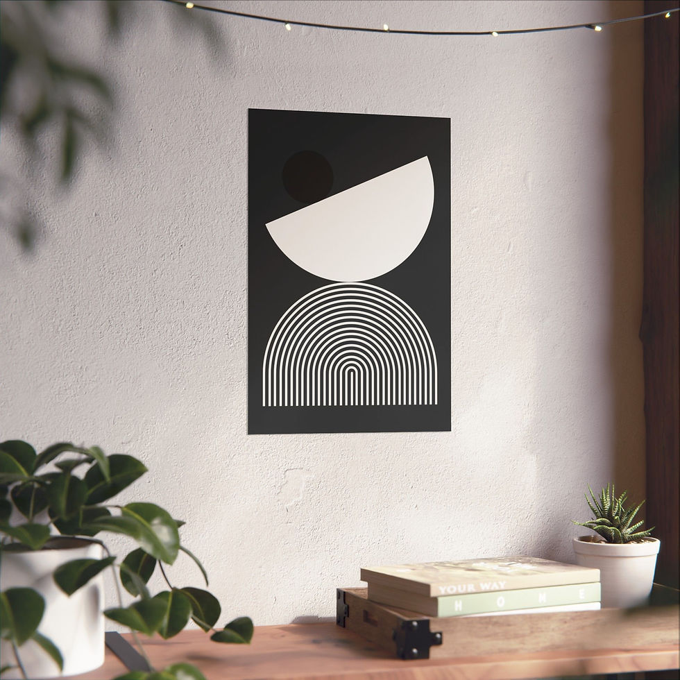 Thumbnail: Modern Geometric 26 Matte Poster - Brooklyn Nets - Away