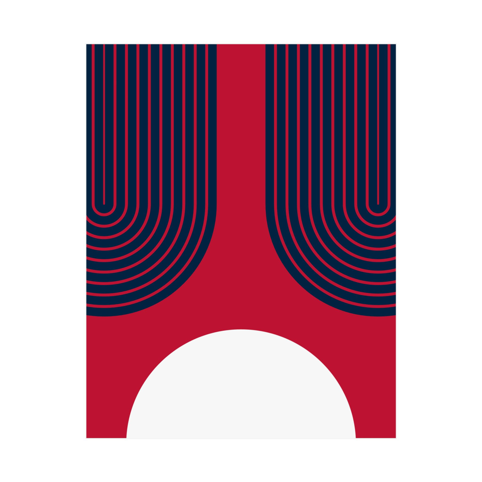 Modern Geometric 11 Matte Poster - New England Patriots - Alt