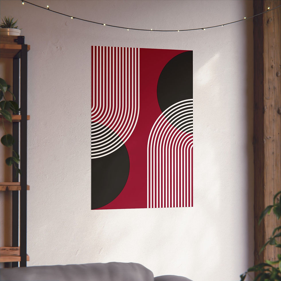 Thumbnail: Geometric 25 Matte Poster - Miami Heat - Alt