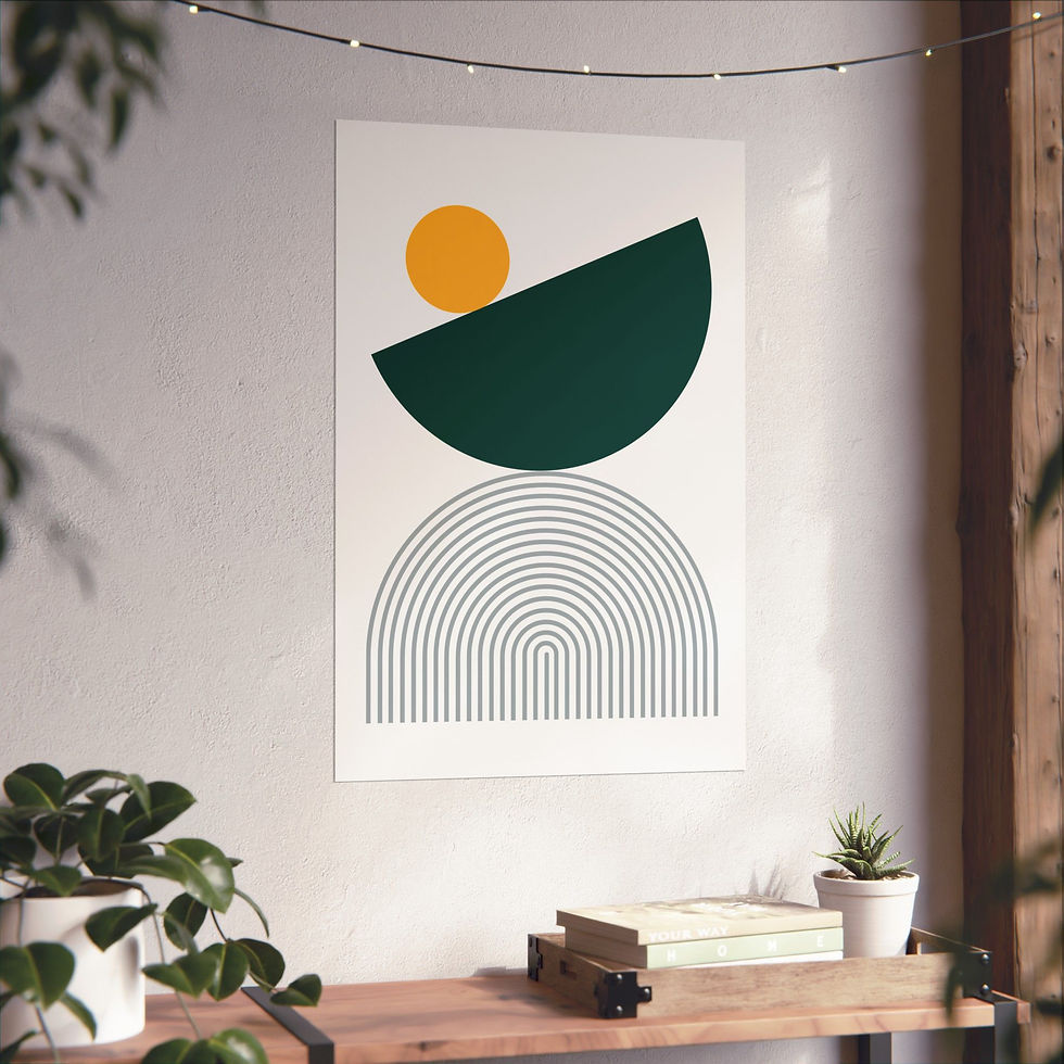 Thumbnail: Modern Geometric 26 Matte Poster - Oakland A's - Home