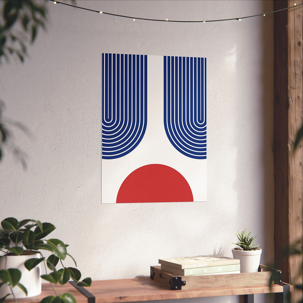 Thumbnail: Modern Geometric 11 Matte Poster - Chicago Cubs - Home