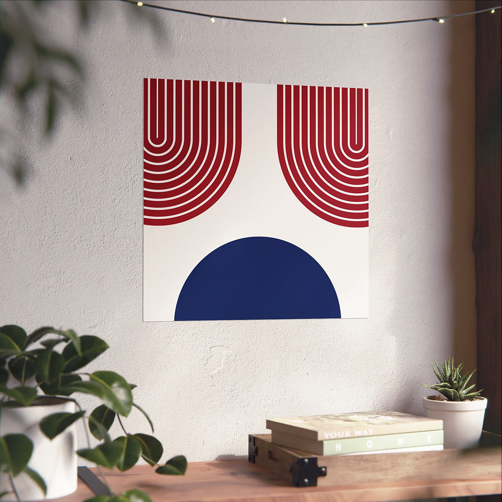 Thumbnail: Modern Geometric 11 Matte Poster - New York Giants - Home