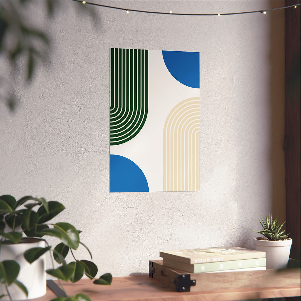 Thumbnail: Modern Geometric 10 Matte Poster - Milwaukee Bucks - Home