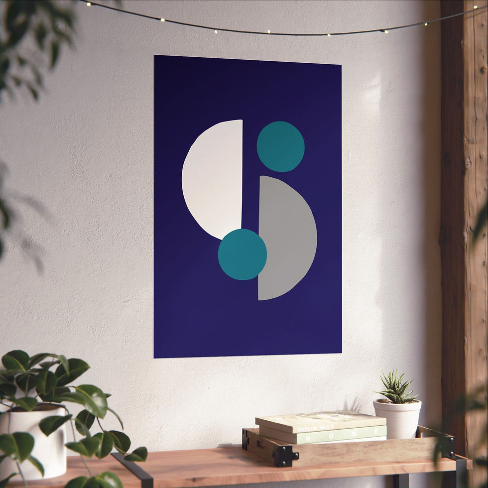 Thumbnail: Geometric 29 Matte Poster - Charlotte Hornets - Alt