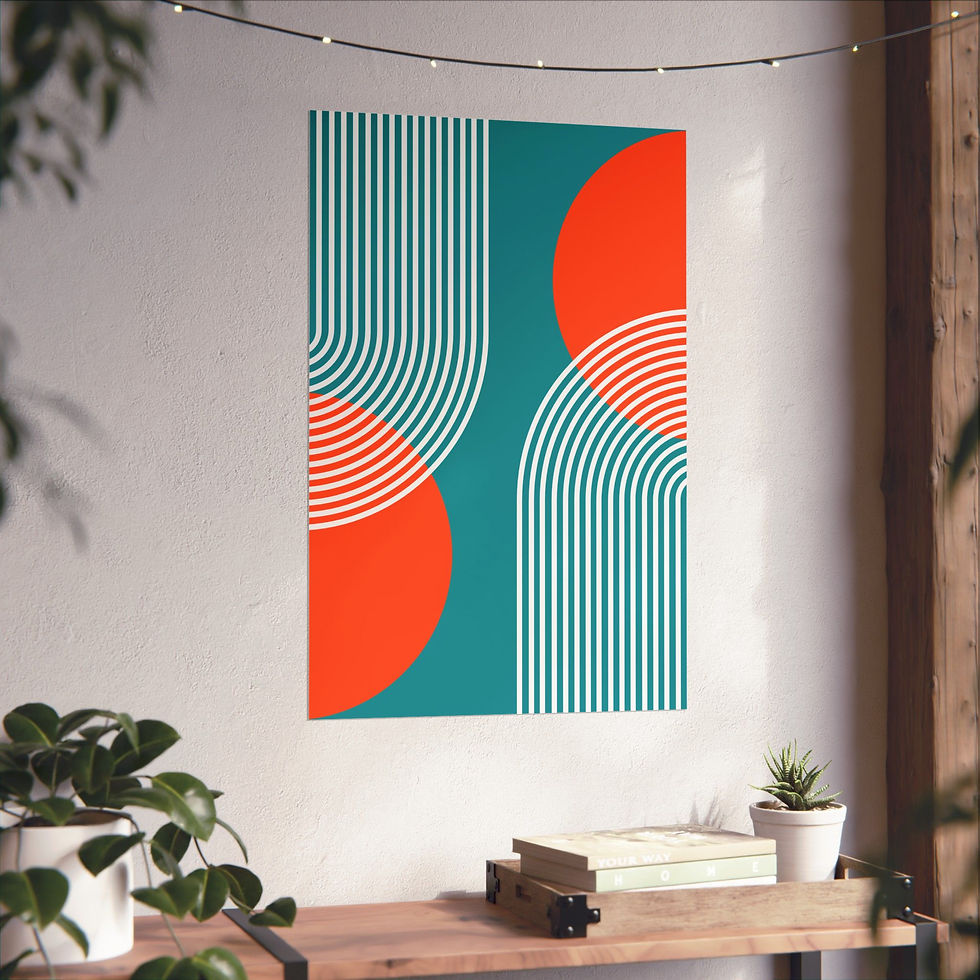 Thumbnail: Modern Geometric 25 Matte Poster - Miami Dolphins - Away