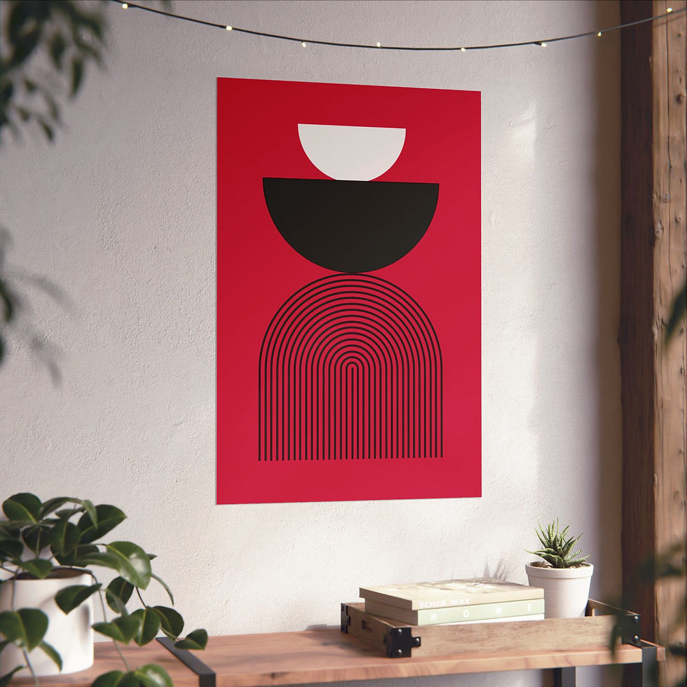 Thumbnail: Geometric 24 Matte Poster -Toronto Raptors - Away