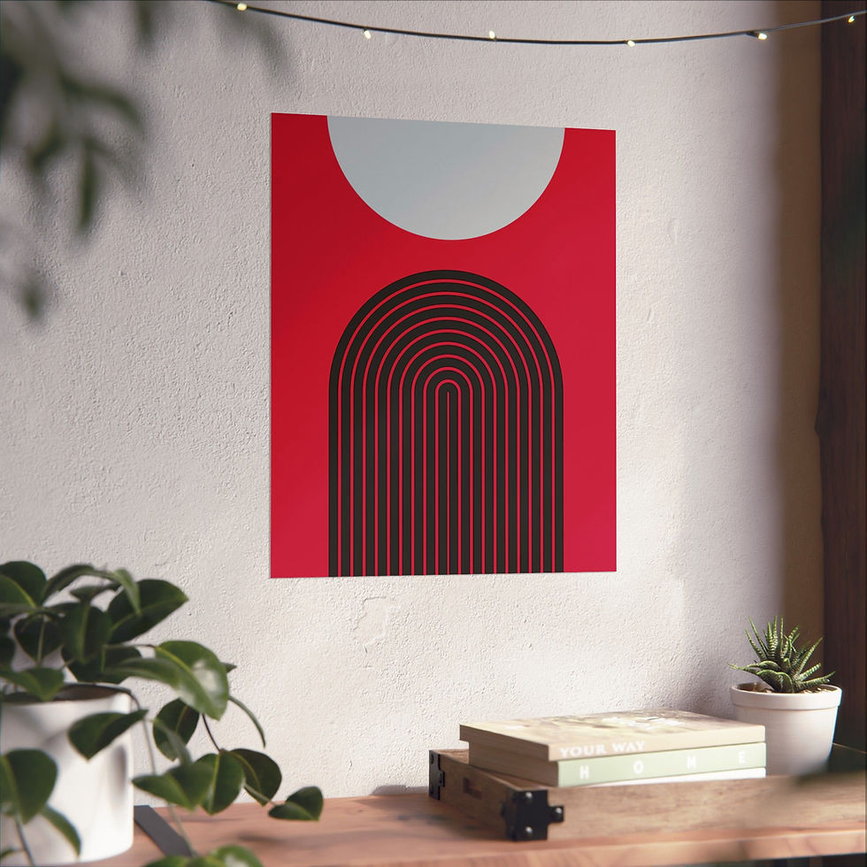 Thumbnail: Modern Geometric 09 Matte Poster - Houston Rockets - Away