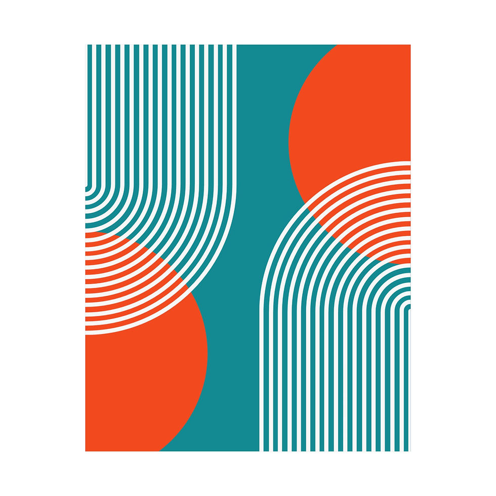 Thumbnail: Modern Geometric 25 Matte Poster - Miami Dolphins - Away