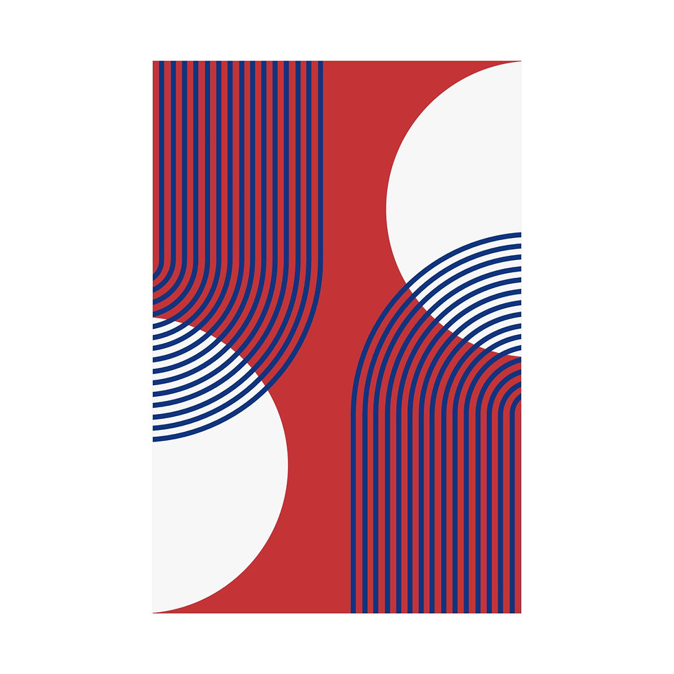 Thumbnail: Modern Geometric 25 Matte Poster - Chicago Cubs - Alt