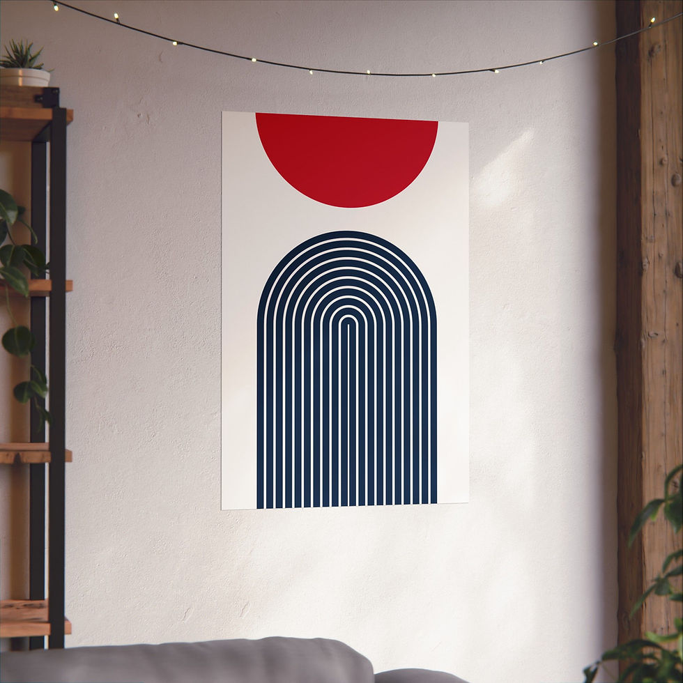 Thumbnail: Modern Geometric 09 Matte Poster - New England Patriots - Home