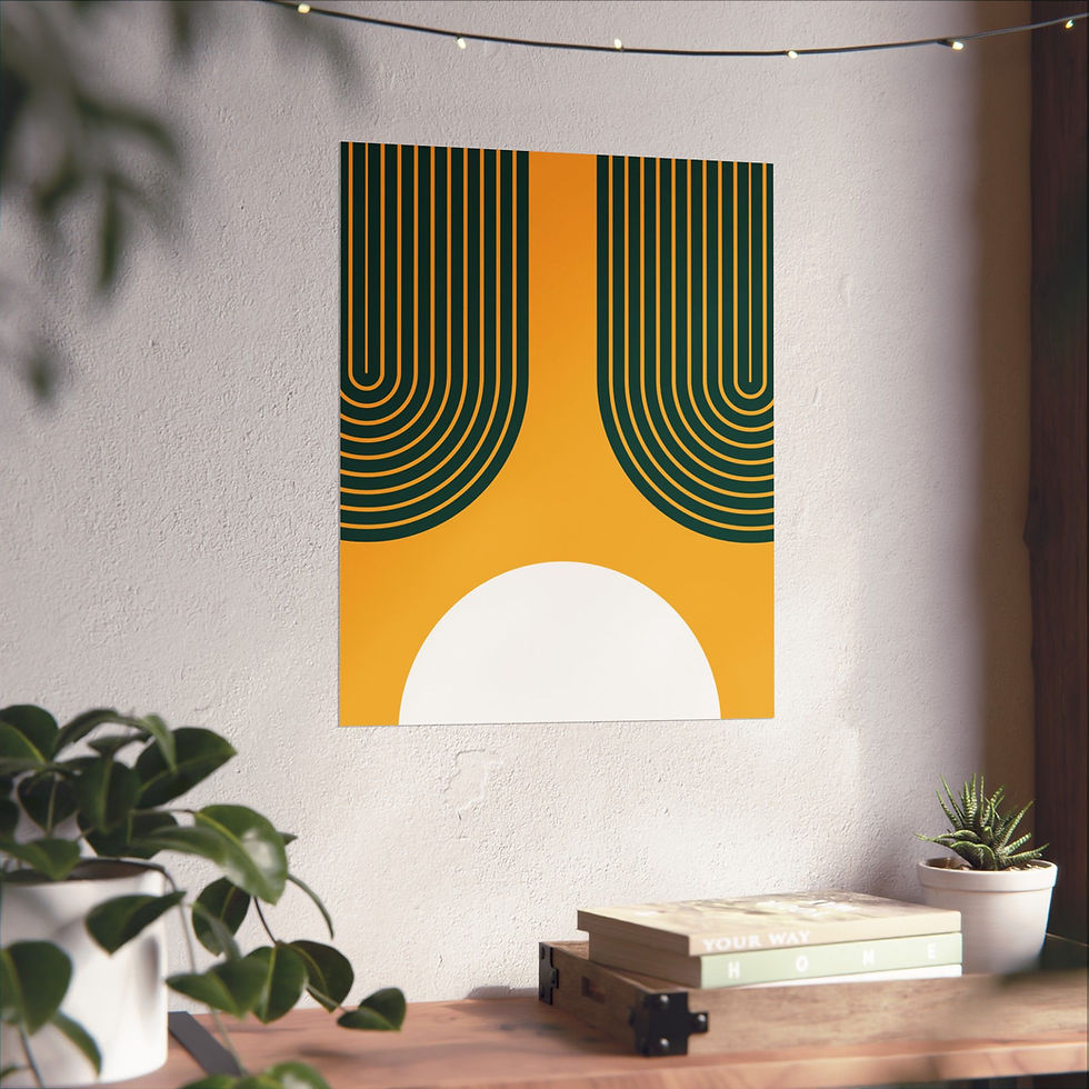 Thumbnail: Modern Geometric 11 Matte Poster - Oakland A's - Alt