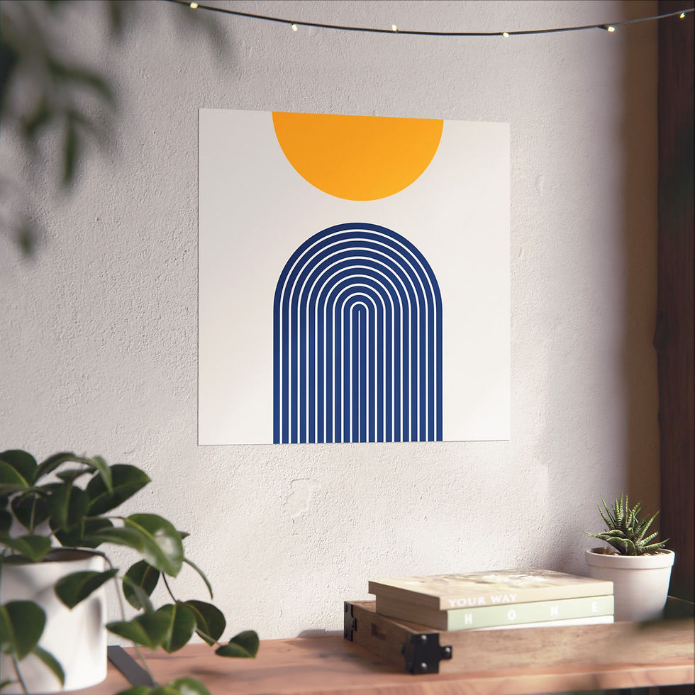 Thumbnail: Modern Geometric 09 Matte Poster - Golden State Warriors - Home