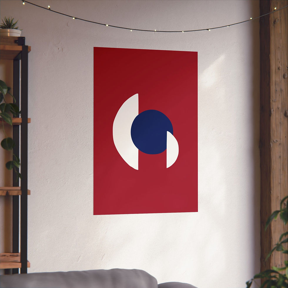 Thumbnail: Modern Geometric 30 Matte Poster - New York Giants - Alt