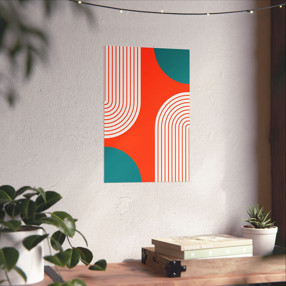Thumbnail: Modern Geometric 10 Matte Poster - Miami Dolphins - Alt