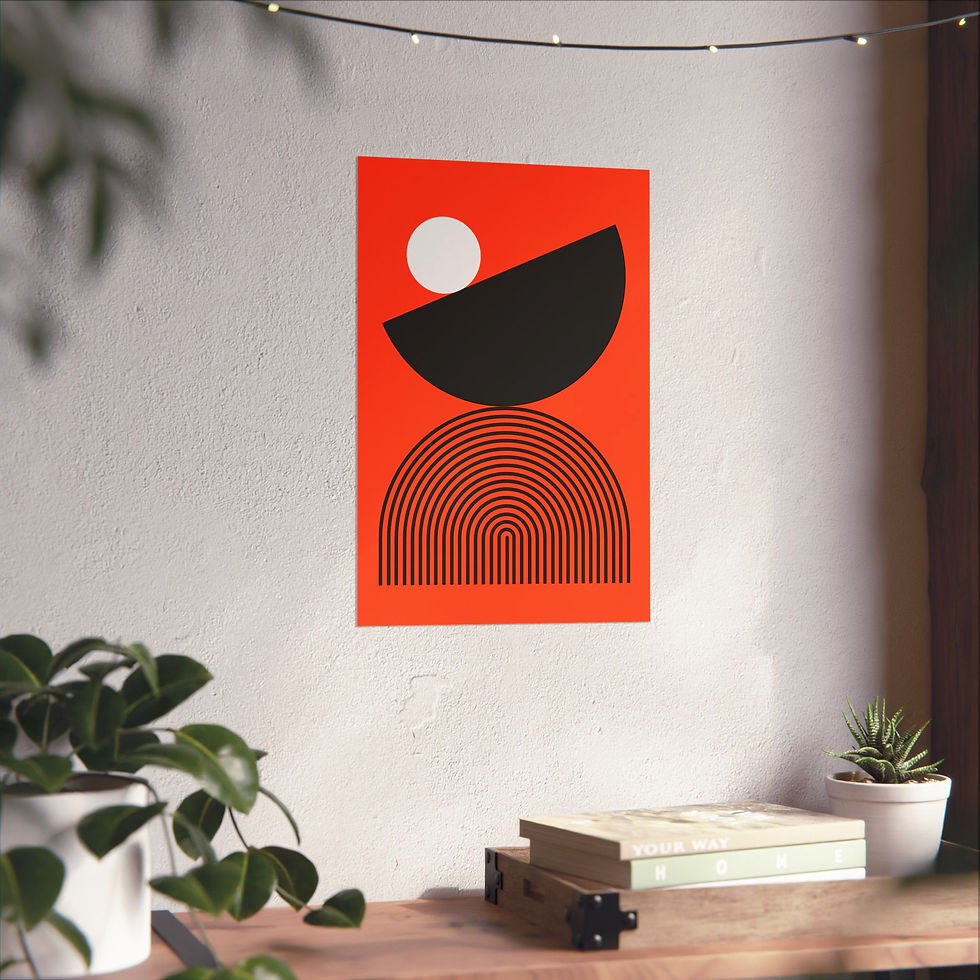 Thumbnail: Geometric 26 Matte Poster - Cincinnati Bengals - Alt