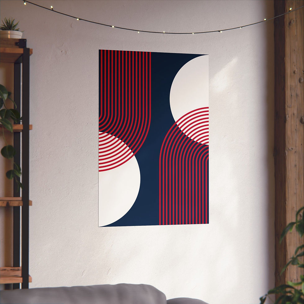 Thumbnail: Modern Geometric 25 Matte Poster - New England Patriots - Away