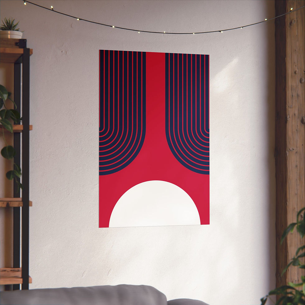 Thumbnail: Modern Geometric 11 Matte Poster - Atlanta Braves - Alt