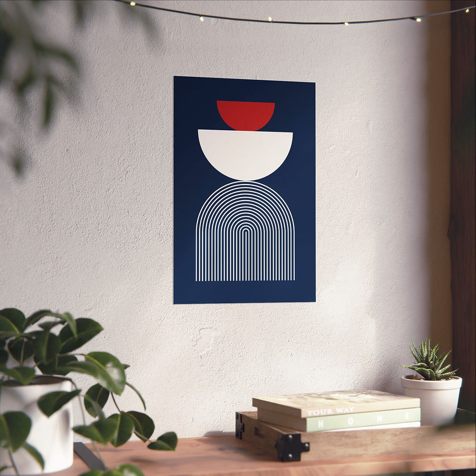 Thumbnail: Modern Geometric 24 Matte Poster - Boston Red Sox - Alt