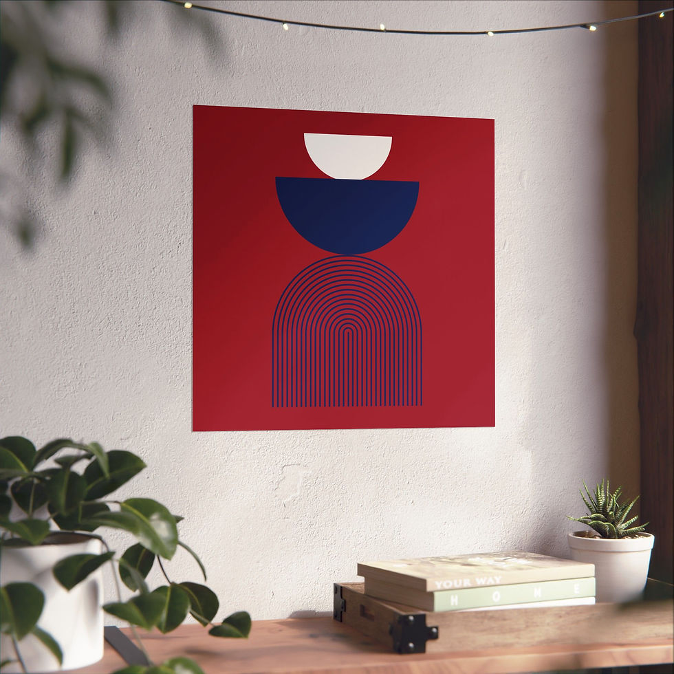 Thumbnail: Modern Geometric 24 Matte Poster - New York Giants - Alt