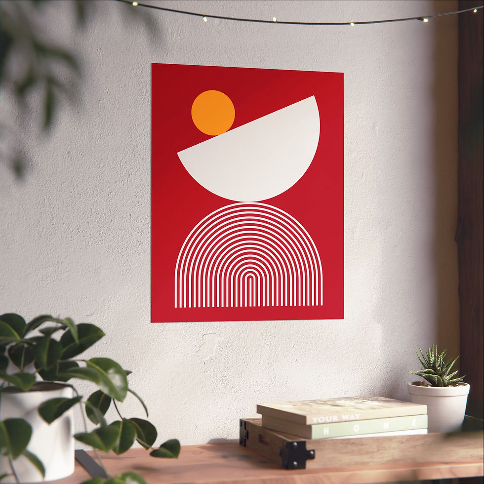 Thumbnail: Modern Geometric 26 Matte Poster - Atlanta Hawks - Away