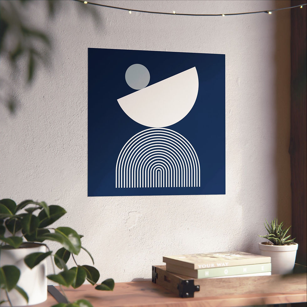Thumbnail: Modern Geometric 26 Matte Poster - Dallas Mavericks - Alt