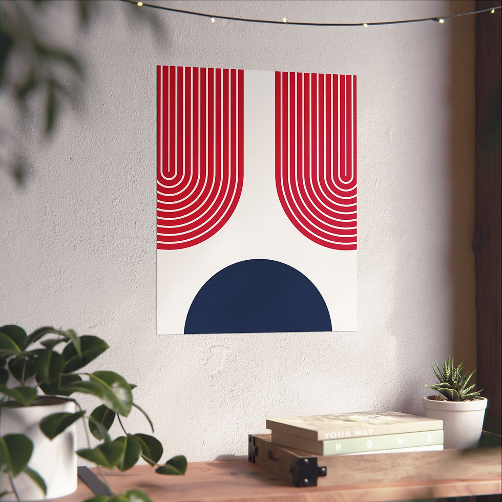 Thumbnail: Modern Geometric 11 Matte Poster - Atlanta Braves - Home