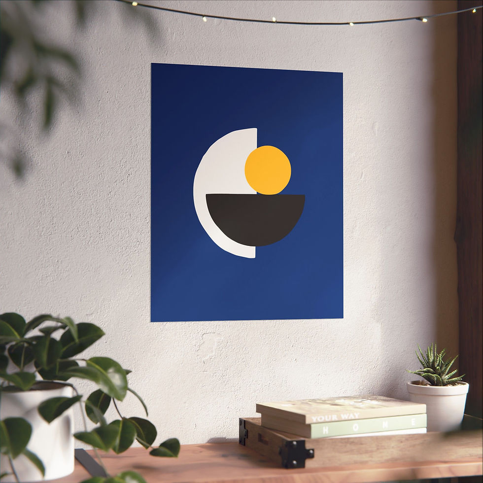 Thumbnail: Modern Geometric 31 Matte Poster - Golden State Warriors - Away