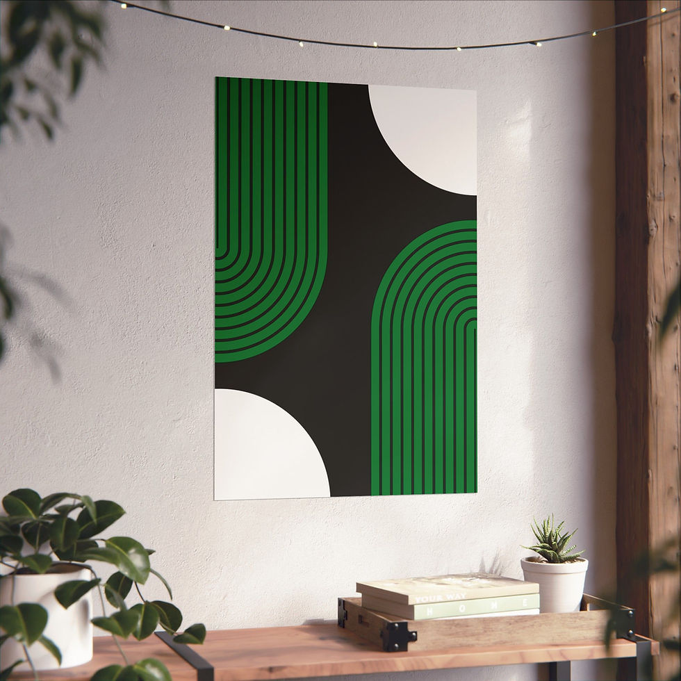 Thumbnail: Modern Geometric 10 Matte Poster - Boston Celtics - Alt
