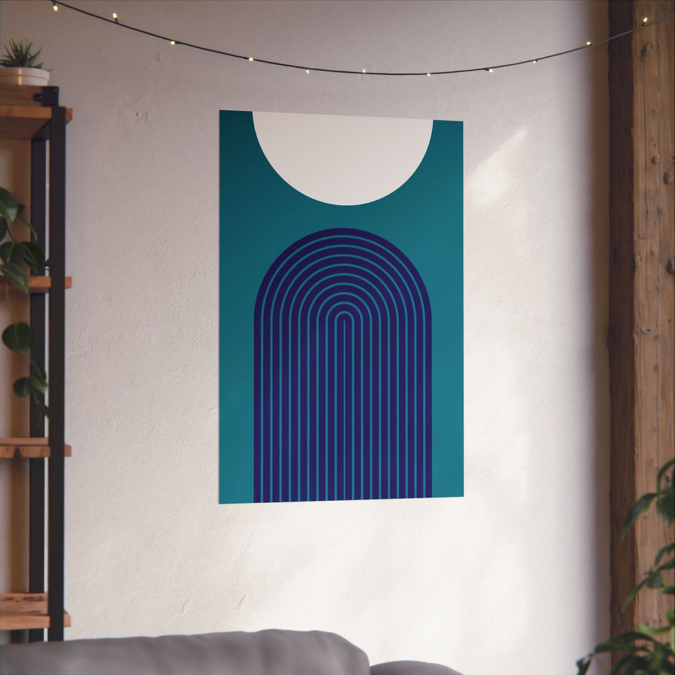 Thumbnail: Geometric 09 Matte Poster - Charlotte Hornets - Away