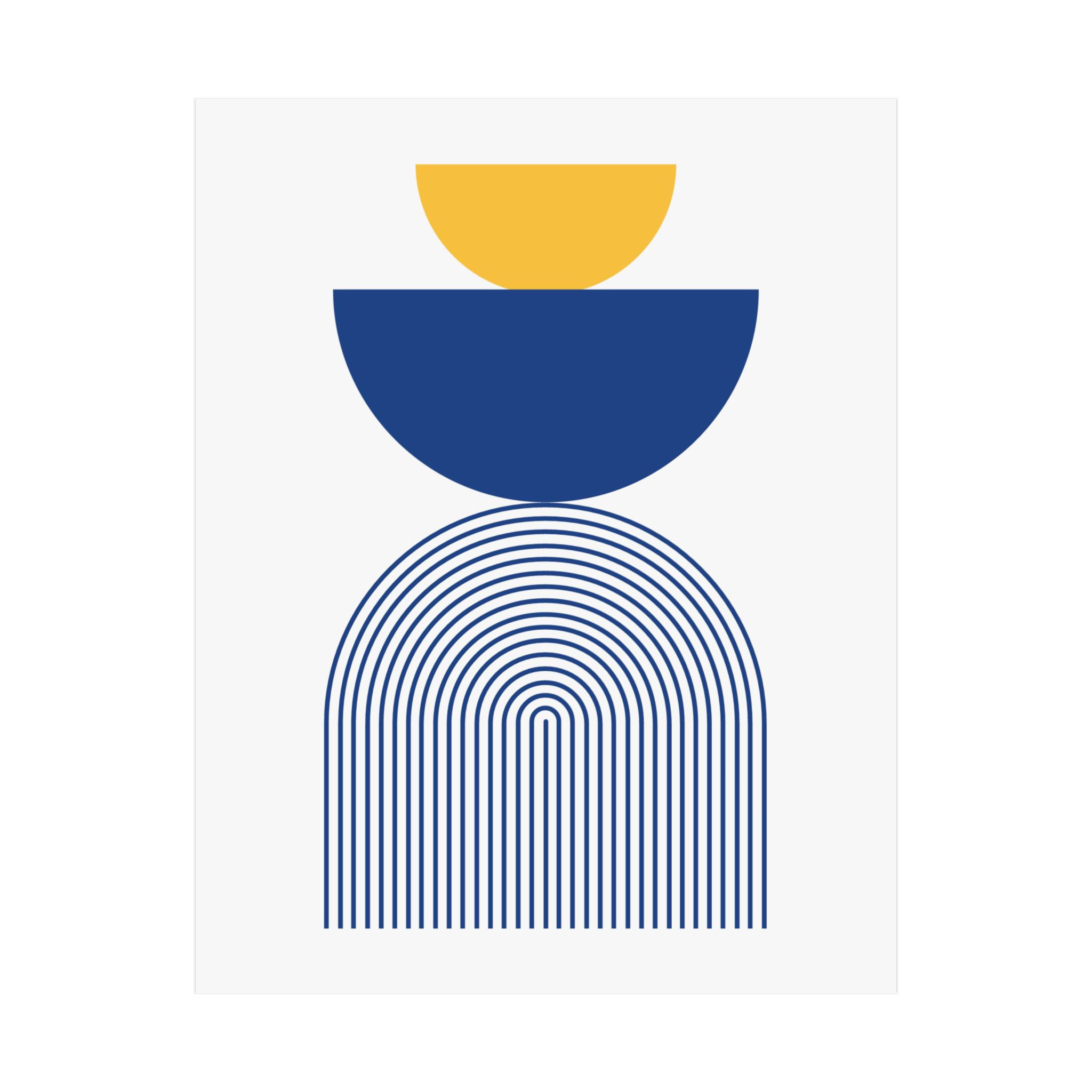 Modern Geometric 24 Matte Poster - Golden State Warriors - Home