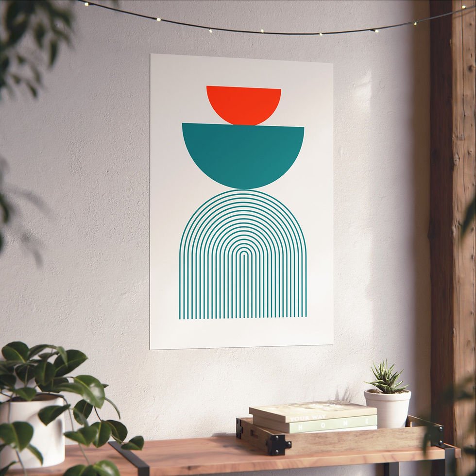 Thumbnail: Modern Geometric 24 Matte Poster - Miami Dolphins - Home
