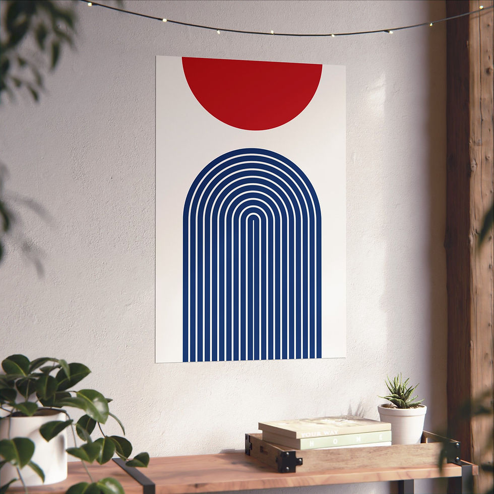 Thumbnail: Geometric 09 Matte Poster - Texas Rangers - Home