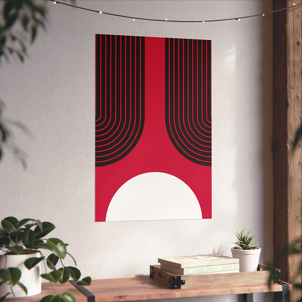 Thumbnail: Geometric 11 Matte Poster -Toronto Raptors - Away