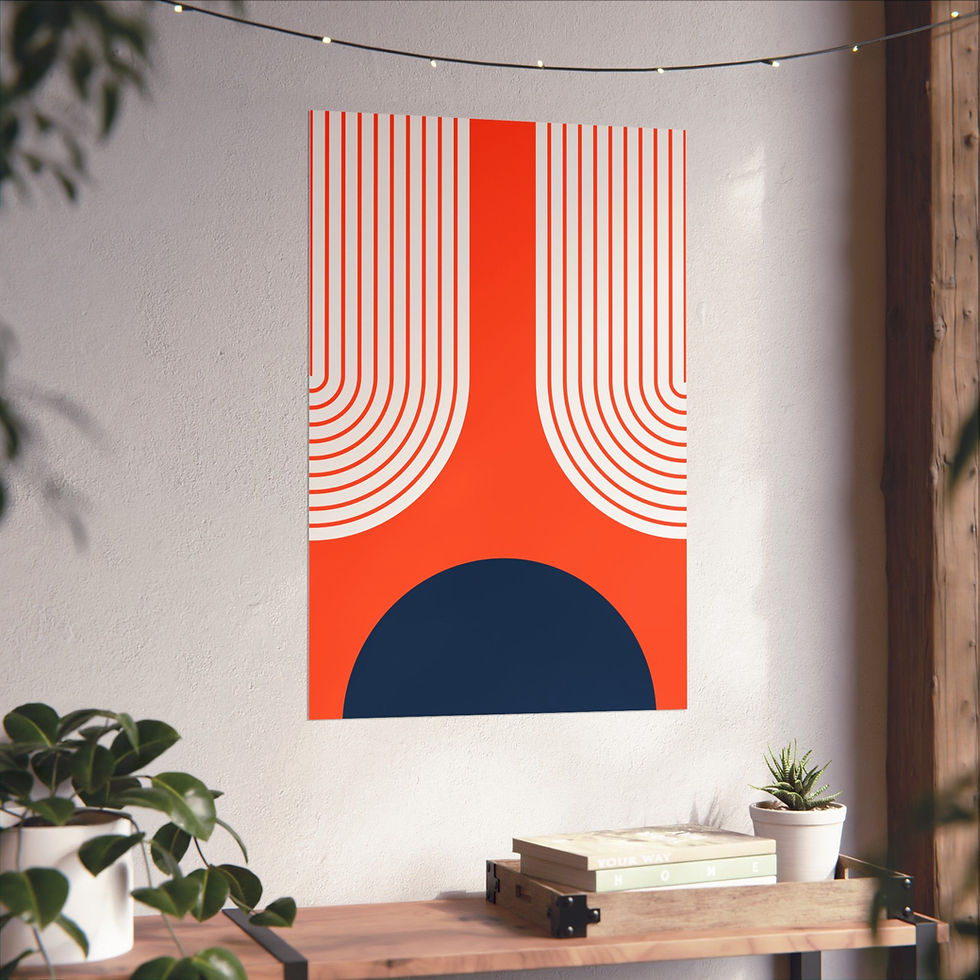 Thumbnail: Modern Geometric 11 Matte Poster - Denver Broncos - Away