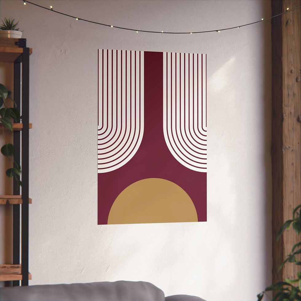 Thumbnail: Modern Geometric 11 Matte Poster - Cleveland Cavilers - Away