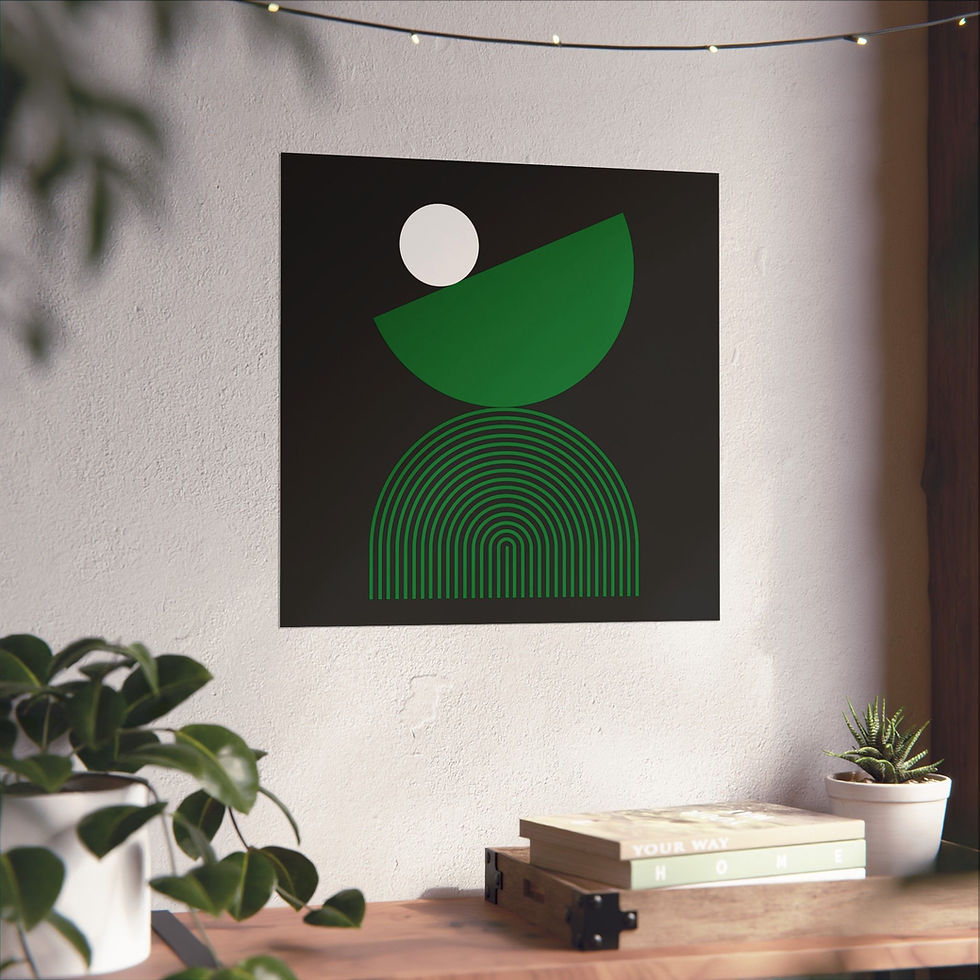 Thumbnail: Modern Geometric 26 Matte Poster - Boston Celtics - Alt