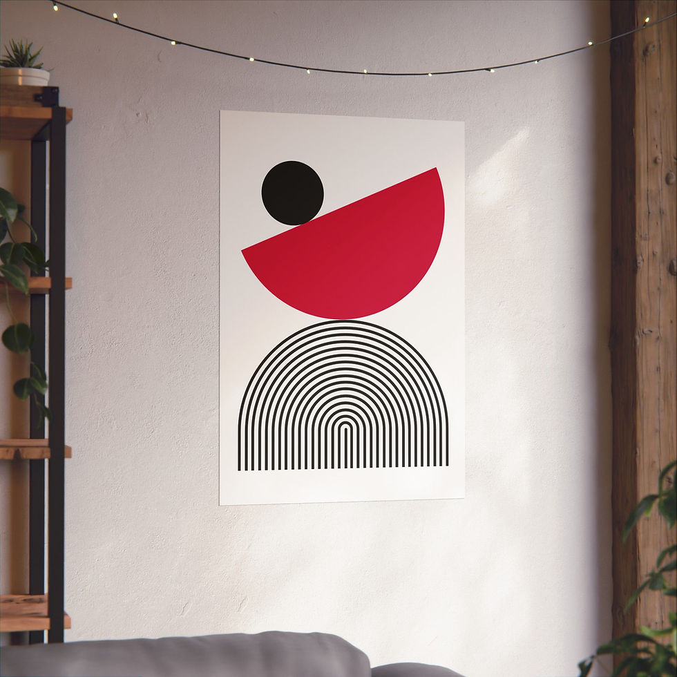 Thumbnail: Modern Geometric 26 Matte Poster - Chicago Bulls - Home