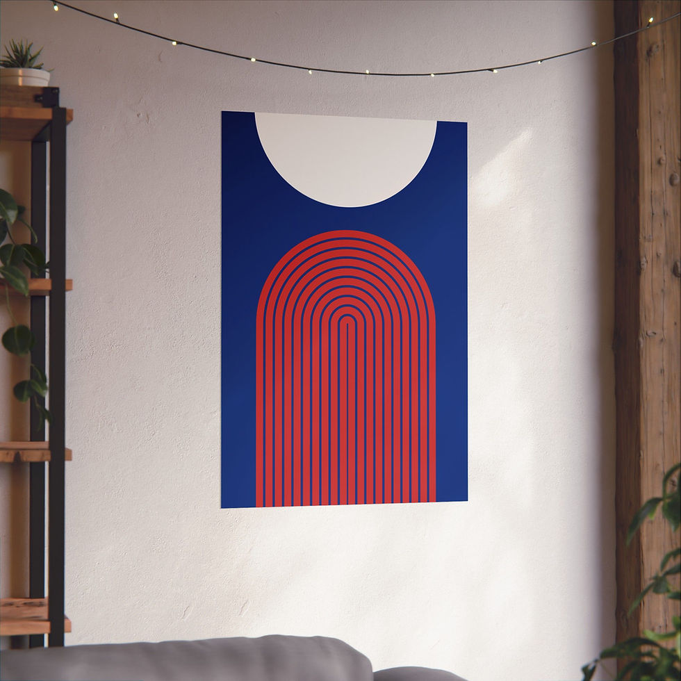 Thumbnail: Modern Geometric 09 Matte Poster - Chicago Cubs - Away