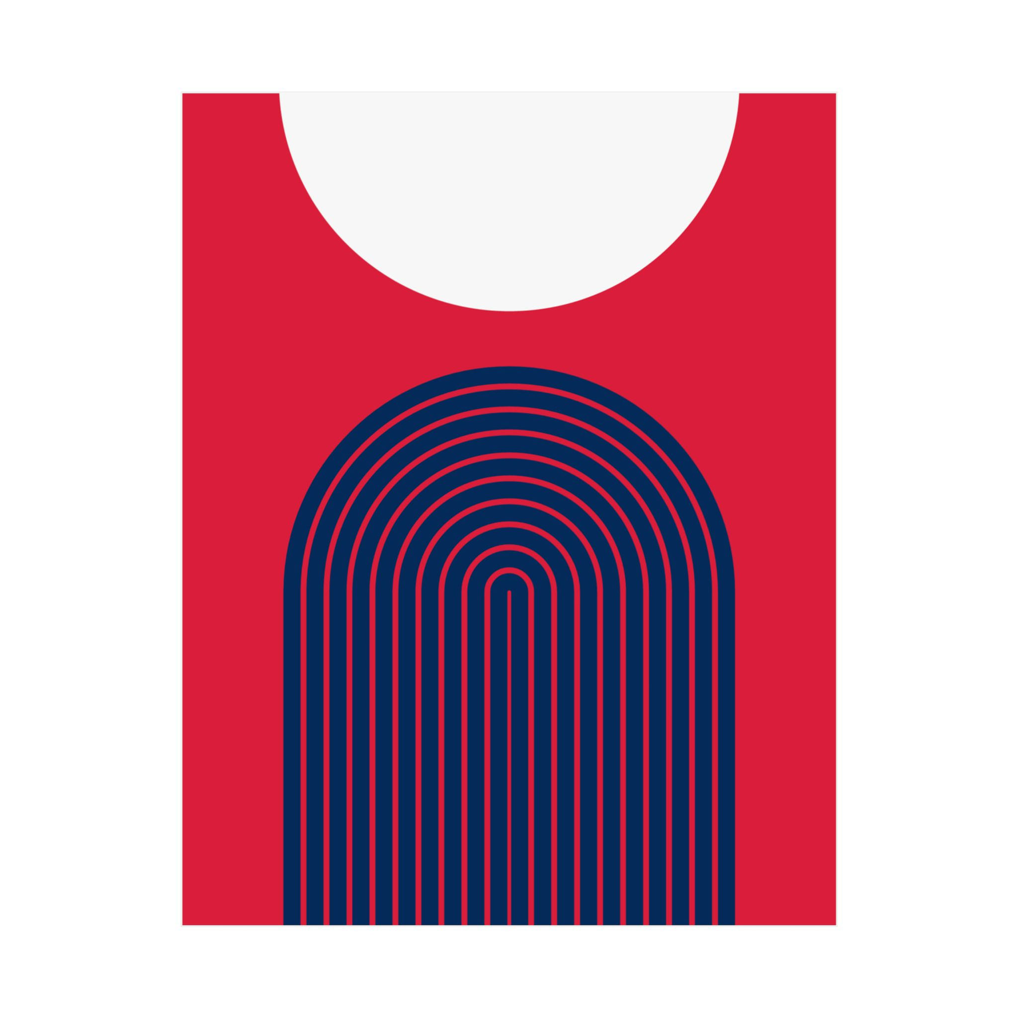 Geometric 09 Matte Poster - Washington Wizards - Away